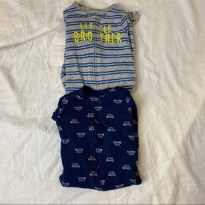 2 little brother 6 month pajama onesie
